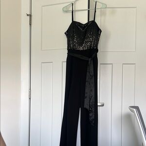 Elegant Black Sequin Jumpsuit